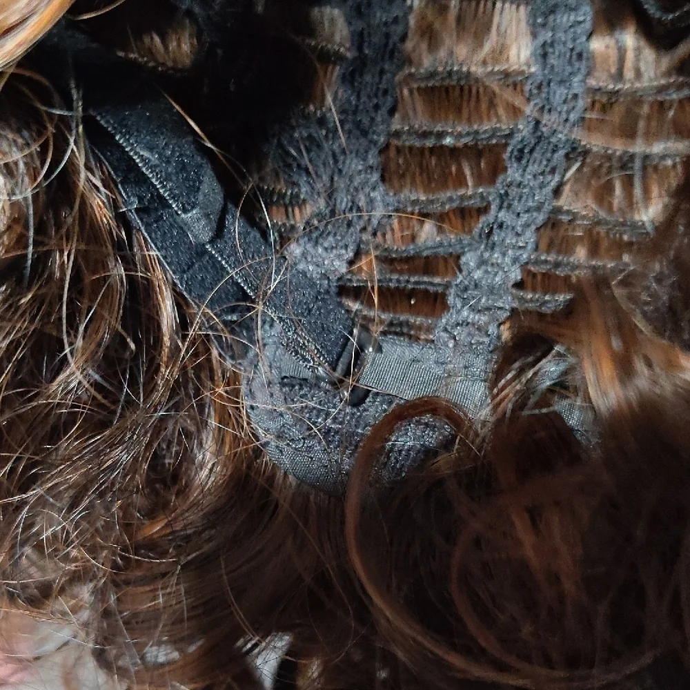 🆕Curly Mixed Golden Brown& Blk Fashion Wig NIP
